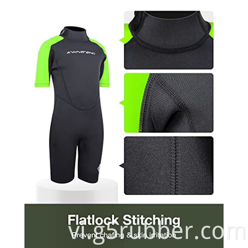 Kids 2mm Back Zip Shorty Wetsuit